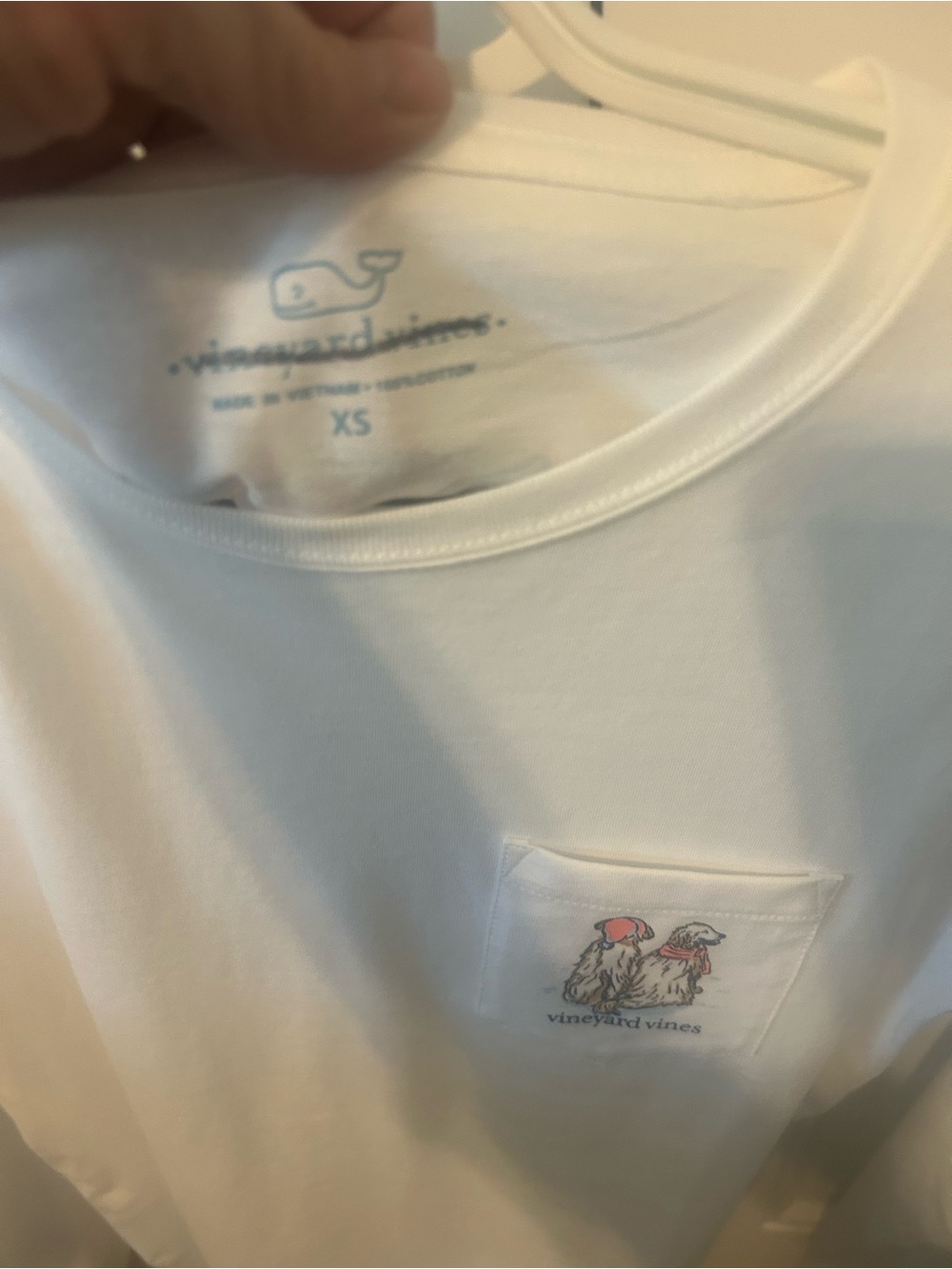 Vineyard Vines White Long-Sleeve Pocket Tee with Small Graphic - Picture 3 of 4